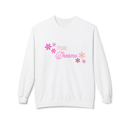 Pink Dreams Crewneck Sweatshirt — Floral Retro Graphic