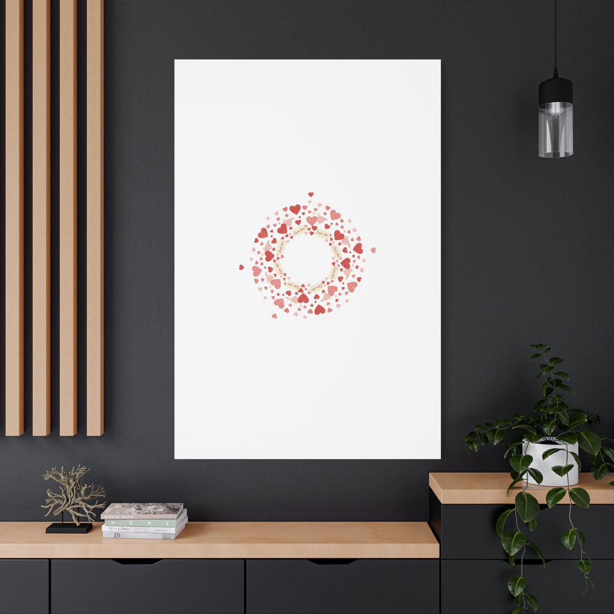 Tiny Heart Wreath Canvas | tiny heart design, valentine doodle