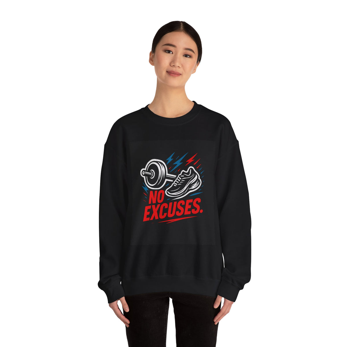 No Excuses Sweatshirt — Motivational Gym Crewneck for Fitness Enthusiasts