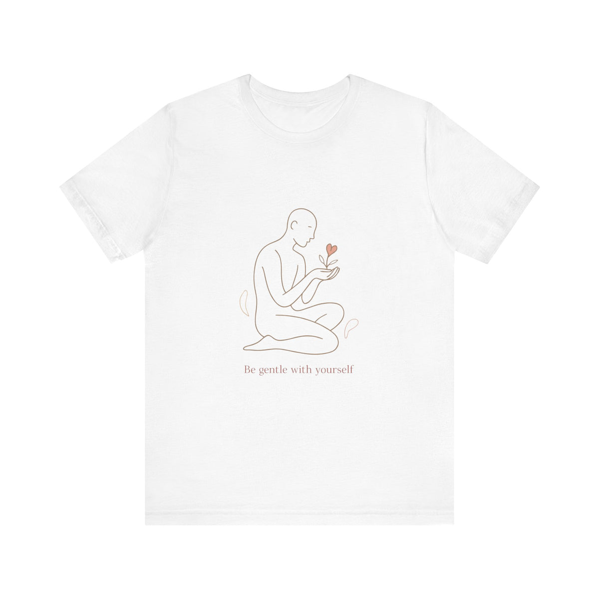 T‑Shirt — Minimal Self‑Care Line Art Tee (“Be gentle with yourself”)