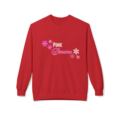 Pink Dreams Crewneck Sweatshirt — Floral Retro Graphic