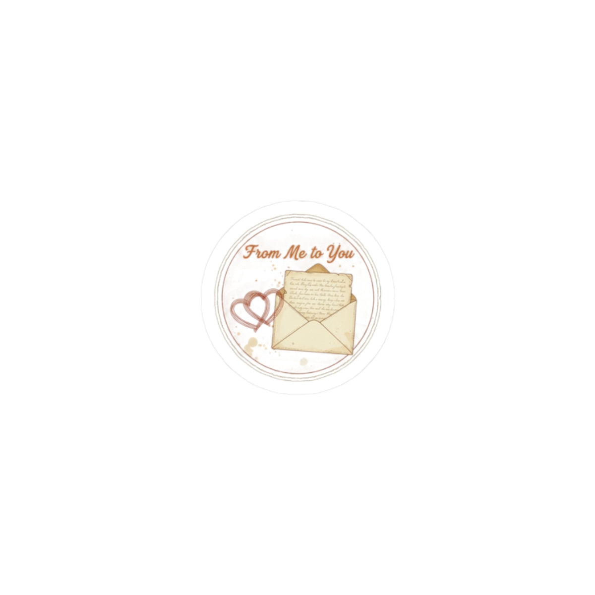 Vintage Love Letter Wax Seal Sticker | Handwritten Romance, Sepia Stationery