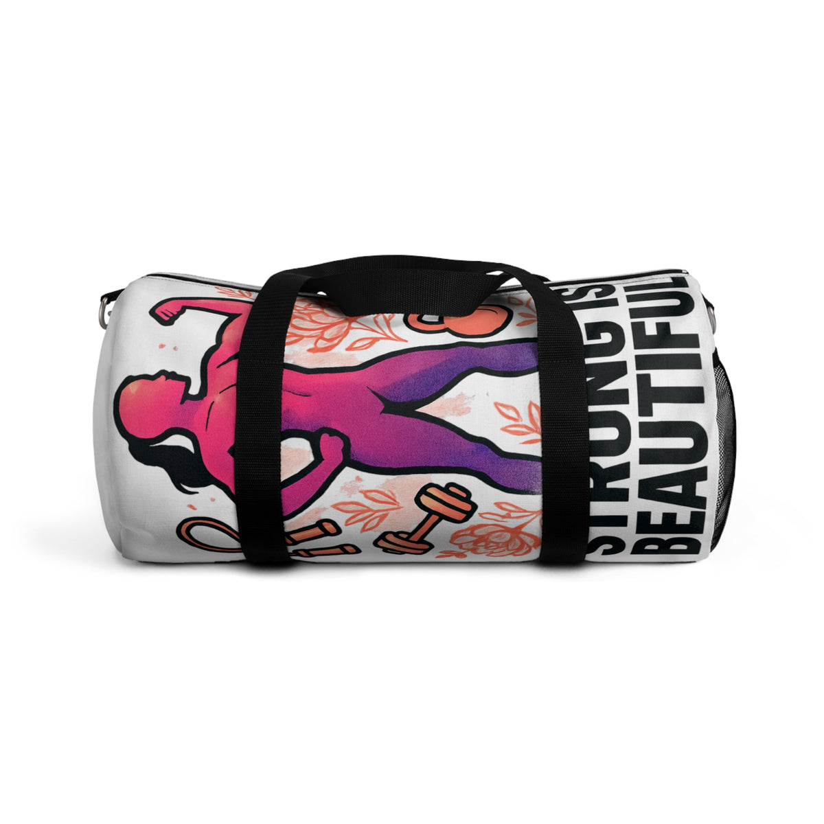 Fitness Duffel Bag — Pink Strong Woman Graphic Gym Travel Bag