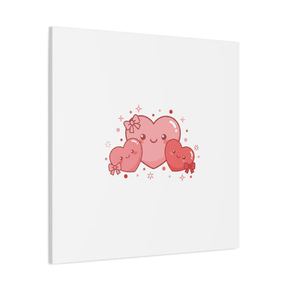 Kawaii Tiny Heart Trio Matte Canvas | tiny hearts, valentine doodle