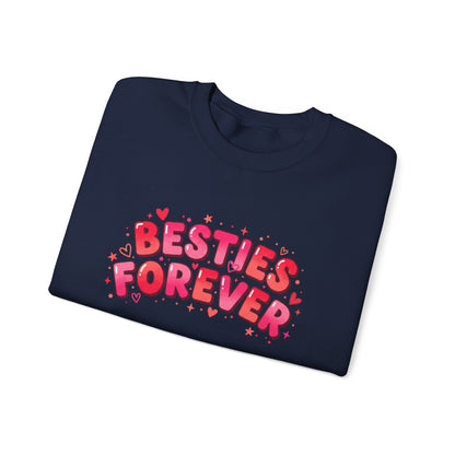 Besties Forever Sweatshirt | Galentine’s Friendship, Pink Red Chunky Type