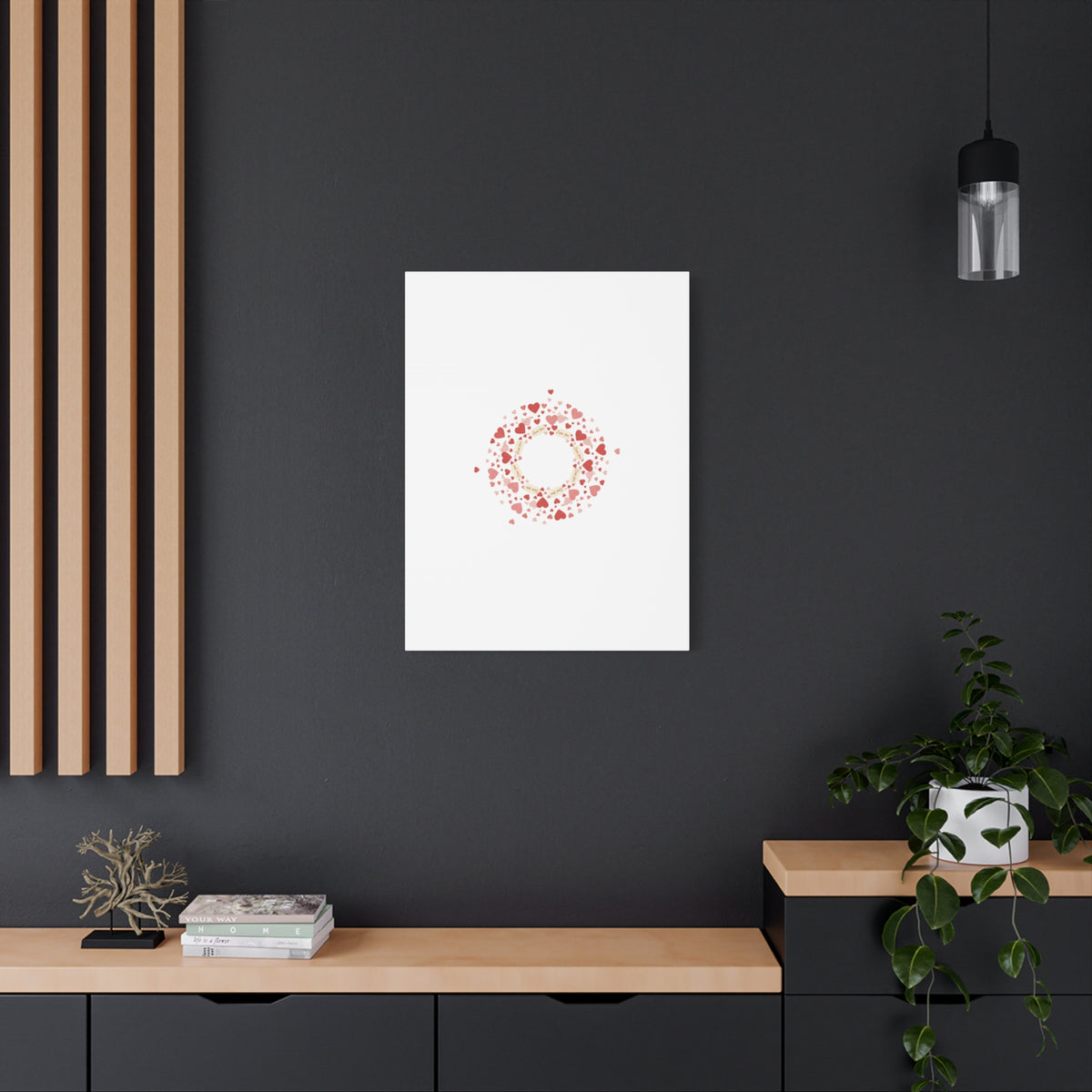 Tiny Heart Wreath Canvas | tiny heart design, valentine doodle