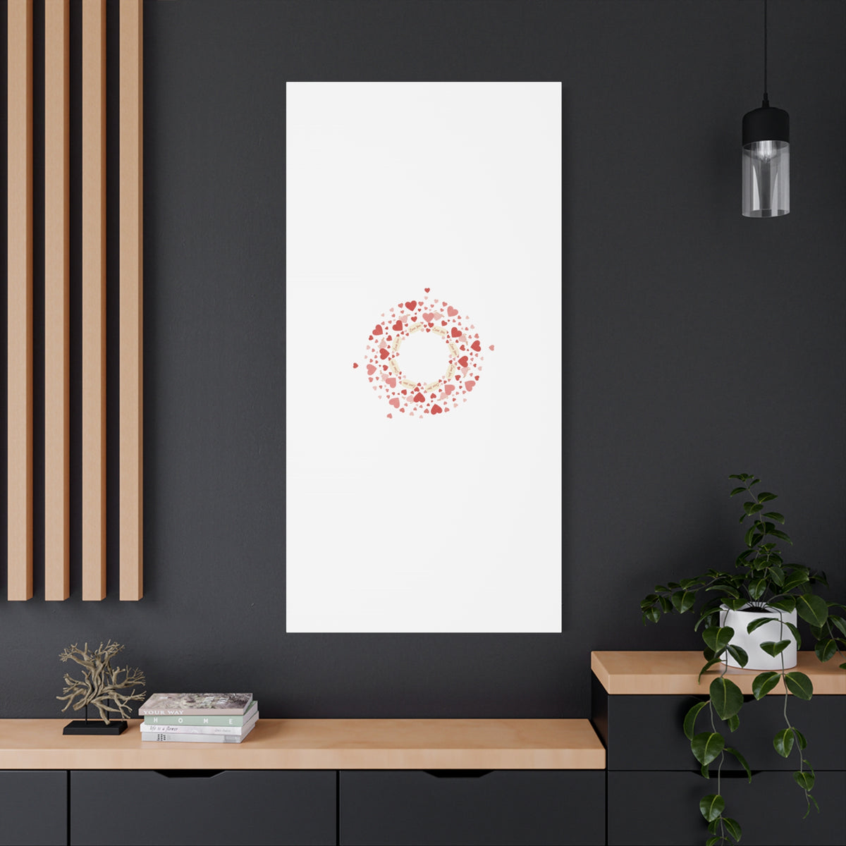 Tiny Heart Wreath Canvas | tiny heart design, valentine doodle