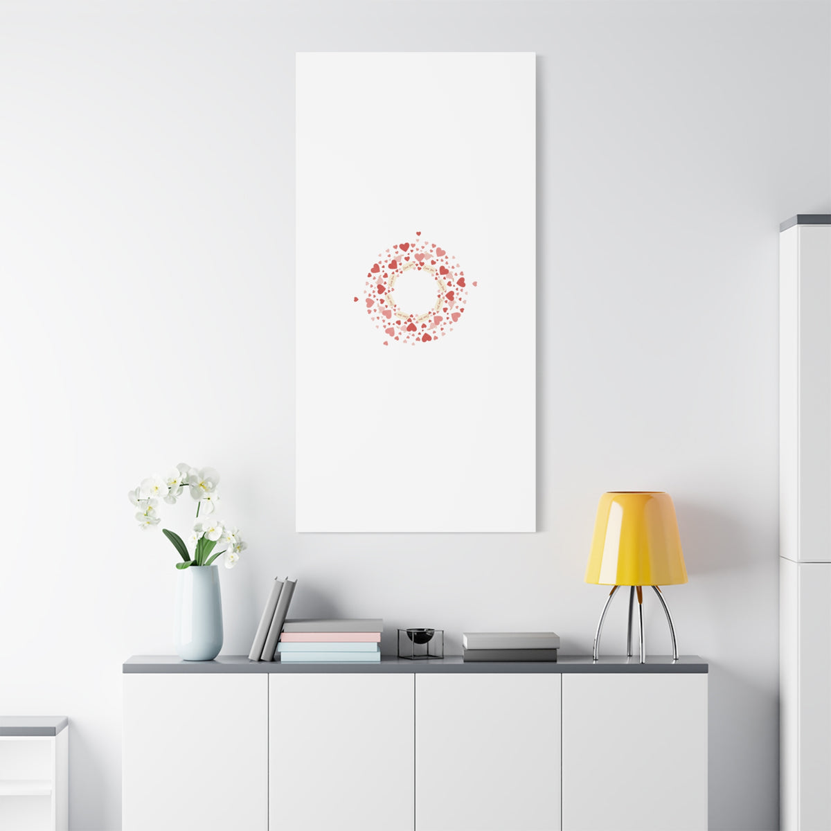 Tiny Heart Wreath Canvas | tiny heart design, valentine doodle