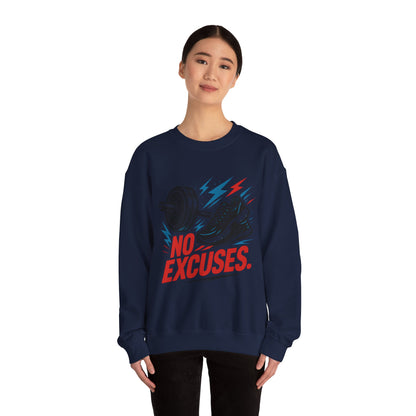 No Excuses Sweatshirt — Motivational Gym Crewneck for Fitness Enthusiasts