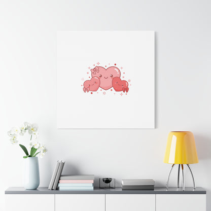 Kawaii Tiny Heart Trio Matte Canvas | tiny hearts, valentine doodle