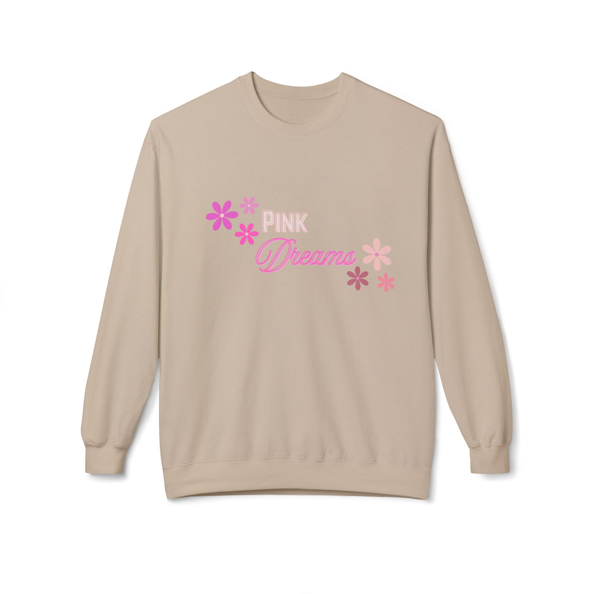 Pink Dreams Crewneck Sweatshirt — Floral Retro Graphic