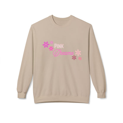 Pink Dreams Crewneck Sweatshirt — Floral Retro Graphic