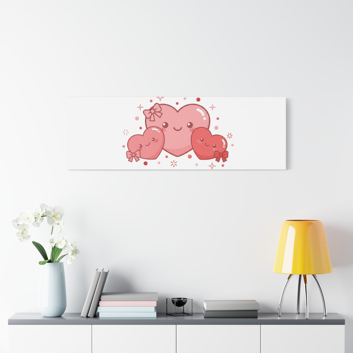 Kawaii Tiny Heart Trio Matte Canvas | tiny hearts, valentine doodle