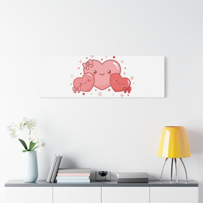 Kawaii Tiny Heart Trio Matte Canvas | tiny hearts, valentine doodle