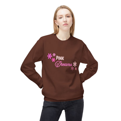 Pink Dreams Crewneck Sweatshirt — Floral Retro Graphic
