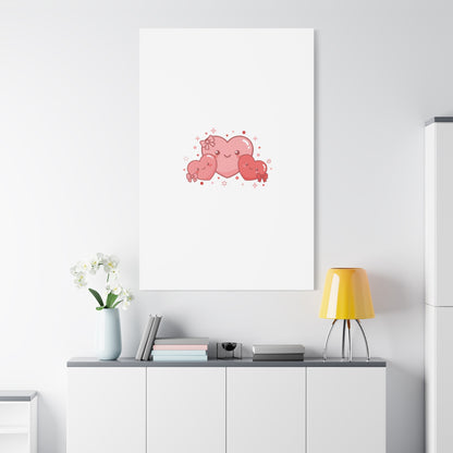 Kawaii Tiny Heart Trio Matte Canvas | tiny hearts, valentine doodle