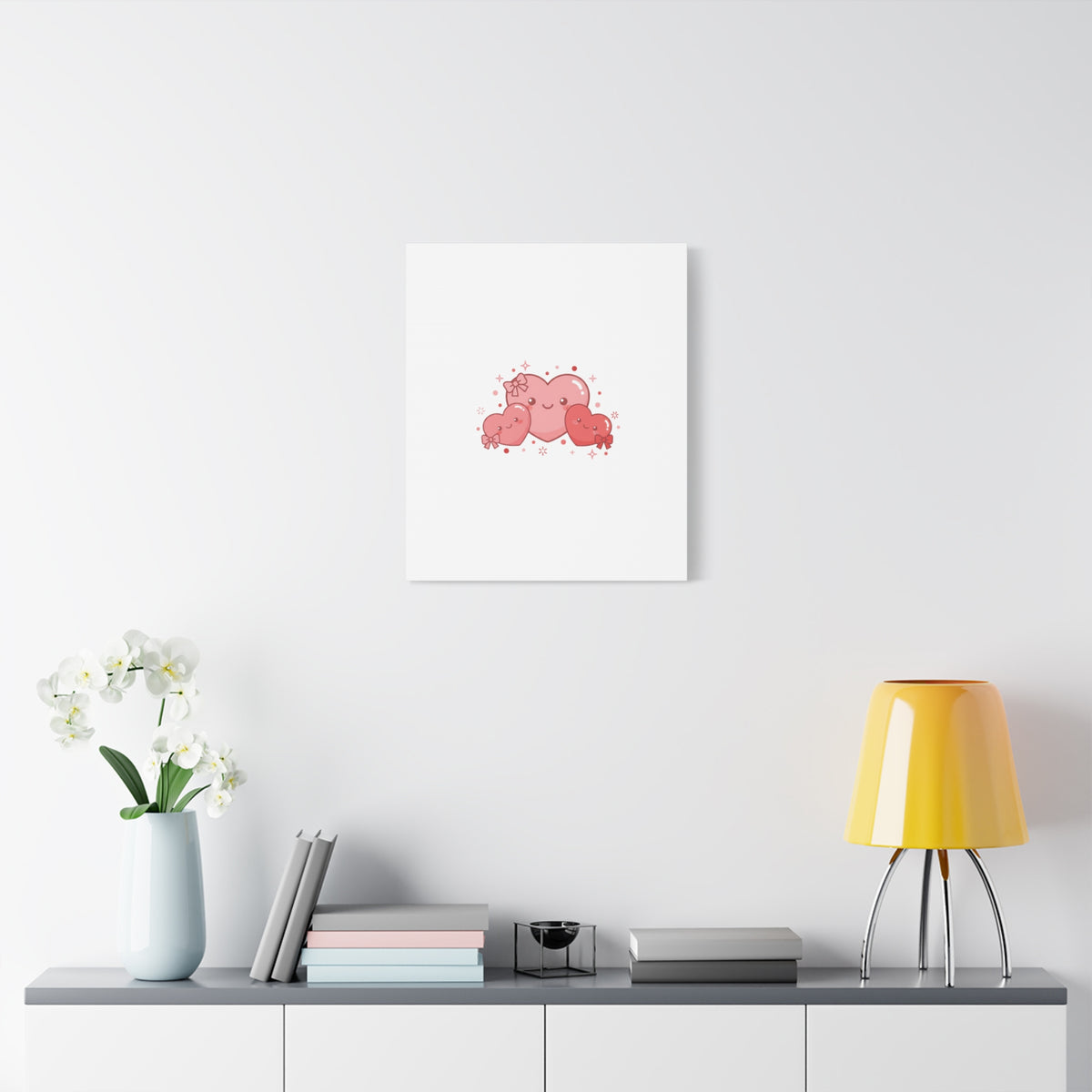 Kawaii Tiny Heart Trio Matte Canvas | tiny hearts, valentine doodle