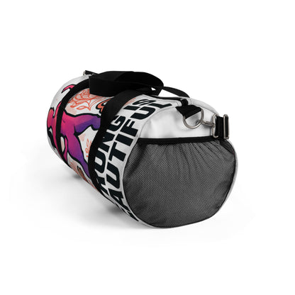 Fitness Duffel Bag — Pink Strong Woman Graphic Gym Travel Bag