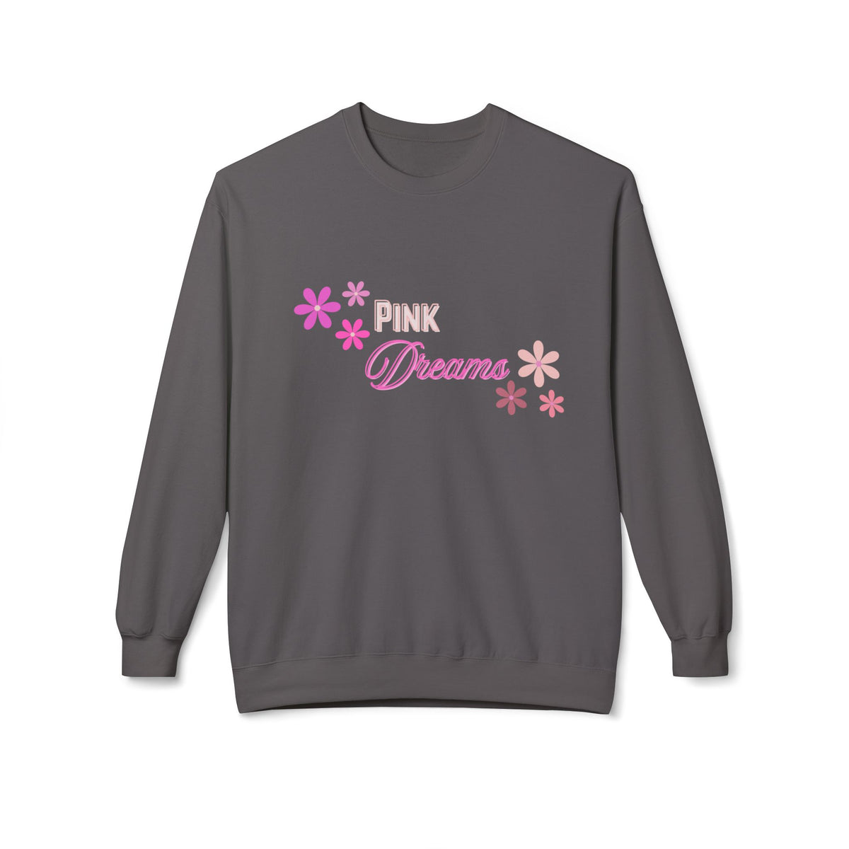 Pink Dreams Crewneck Sweatshirt — Floral Retro Graphic