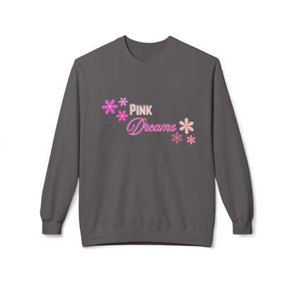 Pink Dreams Crewneck Sweatshirt — Floral Retro Graphic