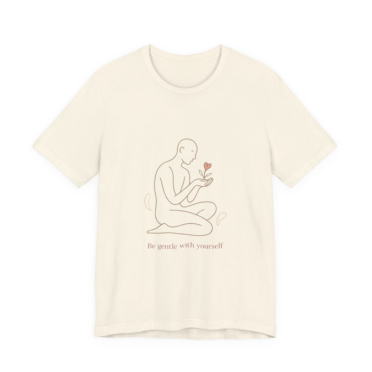 T‑Shirt — Minimal Self‑Care Line Art Tee (“Be gentle with yourself”)