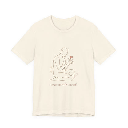 T‑Shirt — Minimal Self‑Care Line Art Tee (“Be gentle with yourself”)