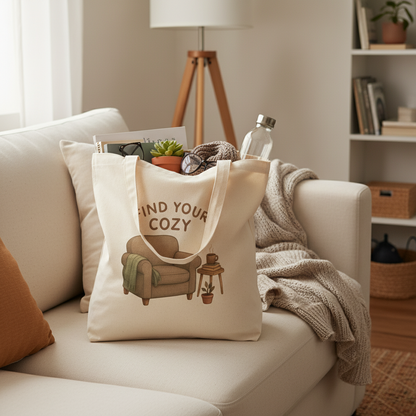Copy of Cozy Vibes Cotton Canvas Tote Bag - Find Your Cozy